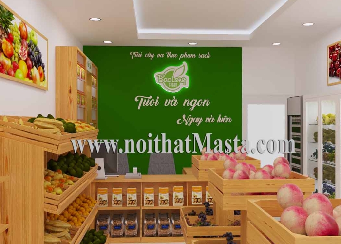 THIẾT KẾ CỬA HÀNG THỰC PHẨM SẠCH - CHỊ NGA - BÌNH THẠNH