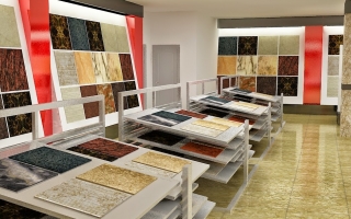MẪU KỆ ĐẸP TRONG THIẾT KẾ SHOWROOM GẠCH MEN