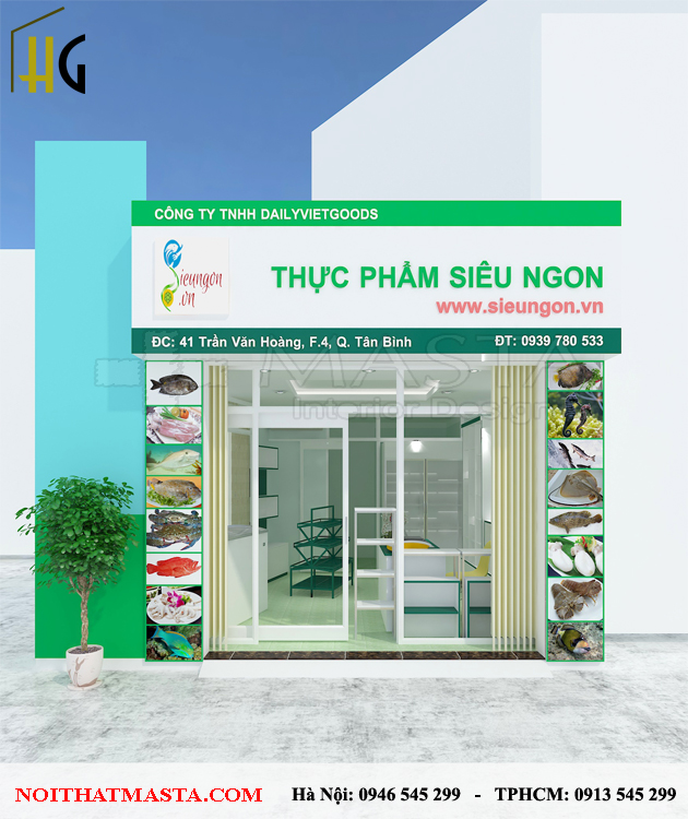 Thiết kế cửa hàng hải sản Anh Duẩn Tân Bình
