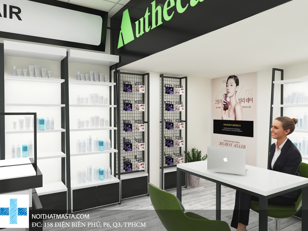 Bàn tư vấn xinh xắn nhỏ nhắn trong không gian shop