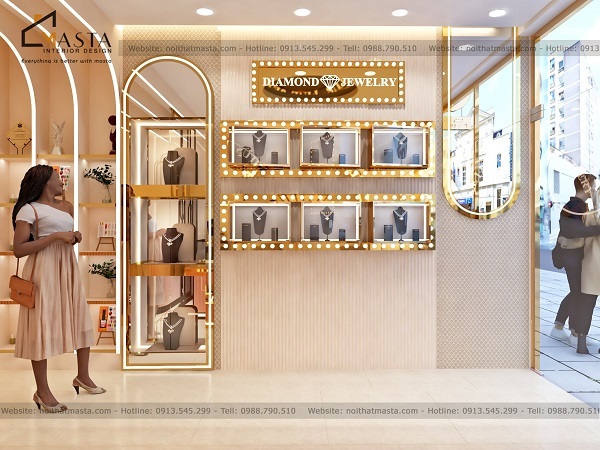 Không gian tiệm trang sức thiết kế theo kiến trúc luxury