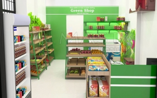 THIẾT KẾ NỘI THẤT CỬA HÀNG RAU SẠCH - GREEN SHOP - CHỊ CHÂU