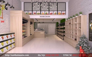 THIẾT KẾ CỬA HÀNG HOA QUẢ SẠCH - CHỊ QUYÊN - Q1