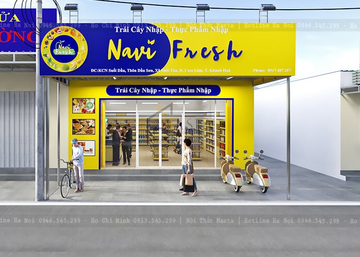 Thiết kế nội thất cửa hàng thực phẩm Navi Fresh tại Khánh Hòa