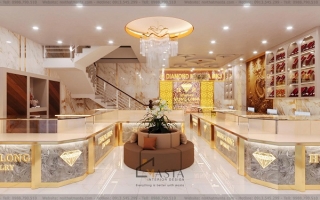Thiết Kế Tiệm Vàng 80m2 Sang Trọng, Đậm Chất Showroom Boutique