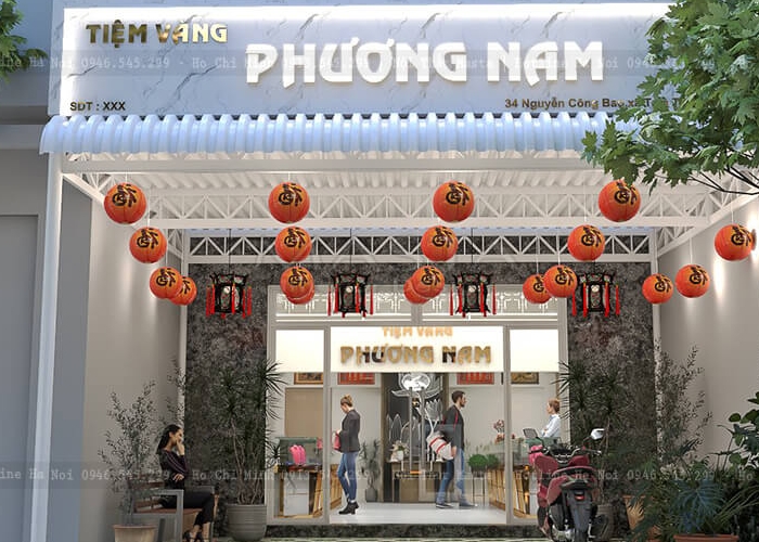 Interior design of Phuong Nam gold shop in Can Gio