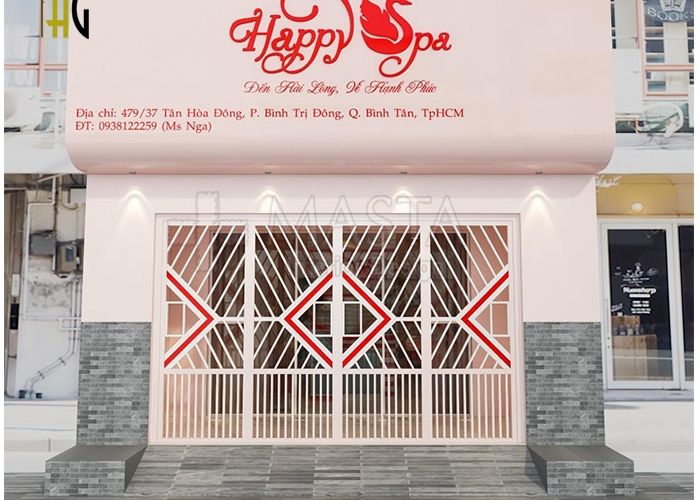 Thiết kế Spa - Happy Spa chị Nga - Q6