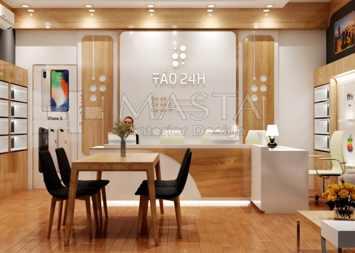 THIẾT KẾ NỘI THẤT SHOP ĐIỆN THOẠI TÁO 24H – QUẬN TÂN BÌNH 