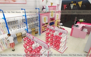 Bí quyết thiết kế shop quần áo trẻ em diện tích nhỏ thu hút