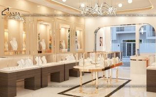 Nâng giá trị sang trọng cho thiết kế tiệm vàng - tiệm trang sức với các chi tiết decor kim loại mạ vàng