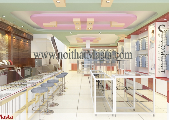 THIẾT KẾ NỘI THẤT CỬA HÀNG THỜI TRANG - VÀNG BẠC J ANH HẢI - NGHỆ AN