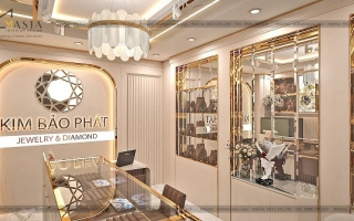 Tủ vàng âm tường cao cấp cho tiệm vàng – showroom –Tủ treo tiệm vàng âm tường tối ưu không gian trưng bày