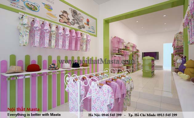 Thiết kế nội thất shop thời trang trẻ em