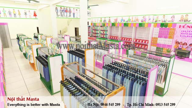 Thiết kế nội thất cửa hàng thời trang trẻ em - chị Hồng - Bắc Giang2