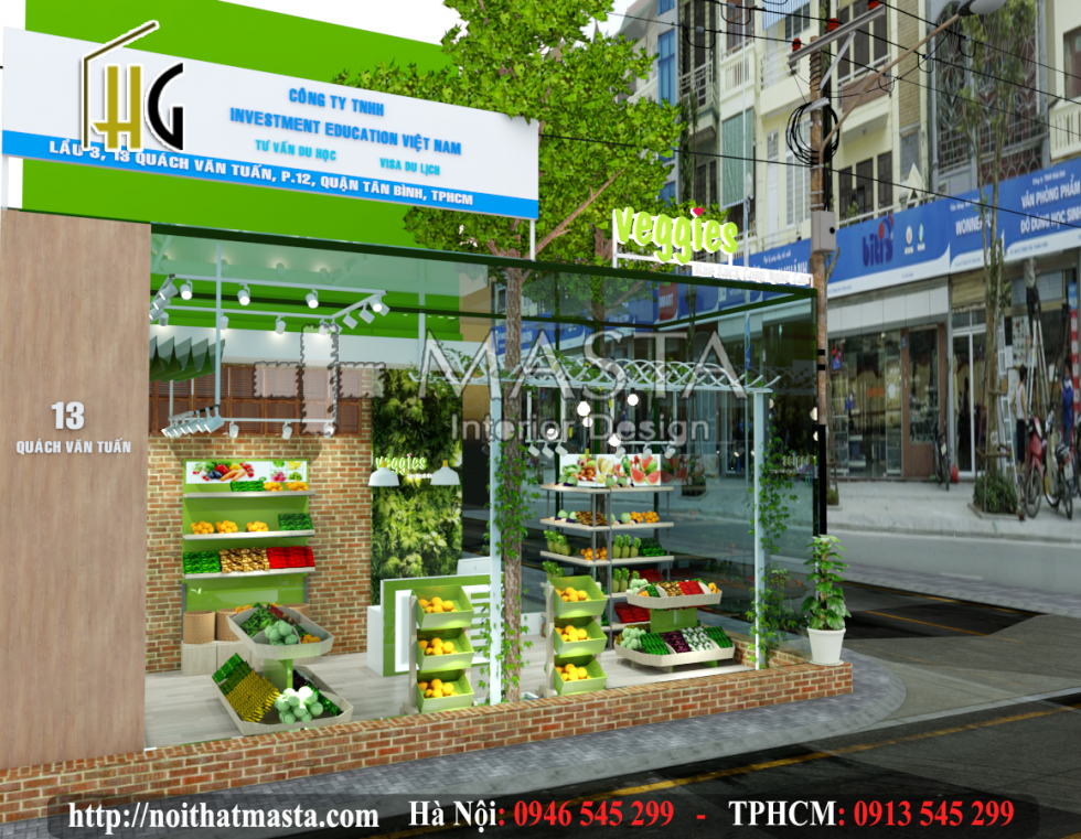 Thiết kế cửa hàng trái cây Chị Mai- Tân Binh
