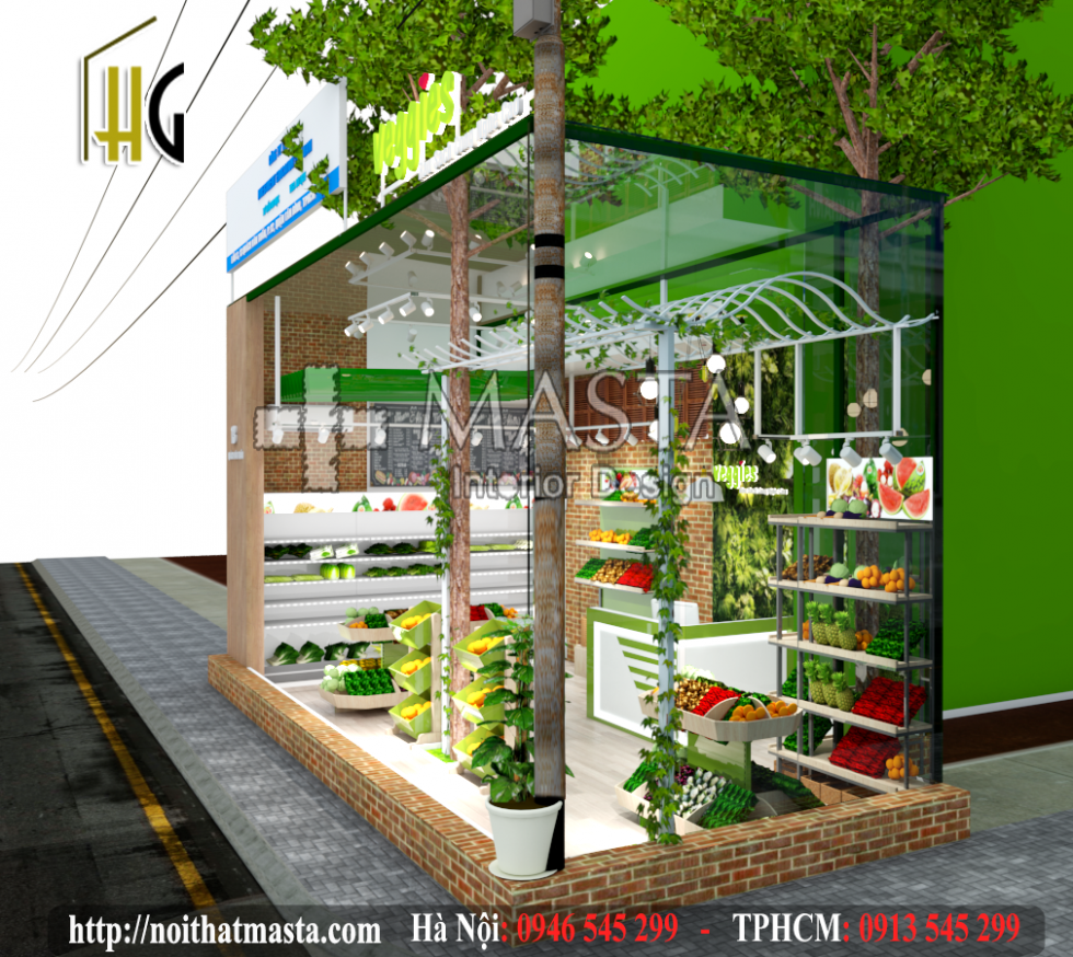 Thiết kế cửa hàng trái cây Chị Mai- Tân Binh