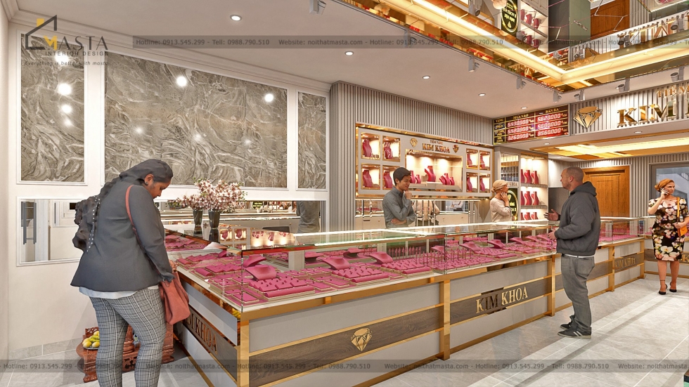 Thiết kế nội thất với các chất liệu hiện đại và sang trọng 