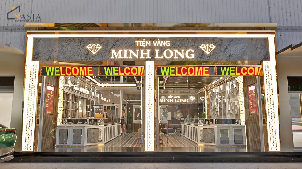 Thiết kế tiệm vàng Minh Long Quận 9