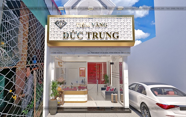 Mẫu bảng hiệu sử dụng cặp màu vàng và trắng