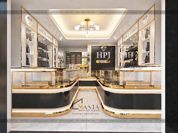 Hướng dẫn cách phẩn bổ ánh sáng vàng và ánh sáng trắng showroom trang sức