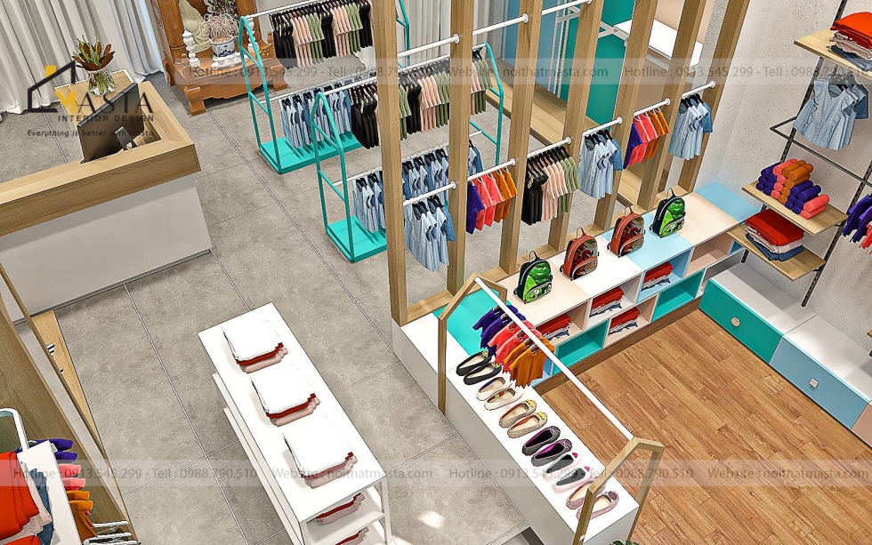 Các mẫu kệ nào phù hợp cho shop quần áo trẻ em diện tích nhỏ
