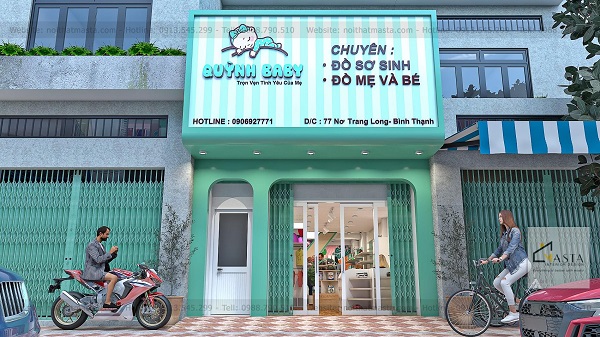 Cách thiết kế bảng hiệu đẹp cho shop quần áo trẻ em có diện tích nhỏ
