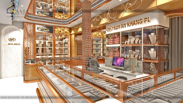 Chi phí thiết kế nội thất chiếm 15-25% tổng ngân sách thiết kế tiệm vàng