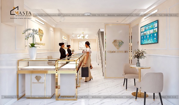 Đèn treo được sử dụng cho showroom trang sức