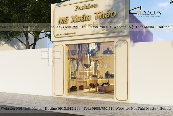 Trưng bày một số mẫu quần áo ở mặt tiền để tạo điểm nhấn