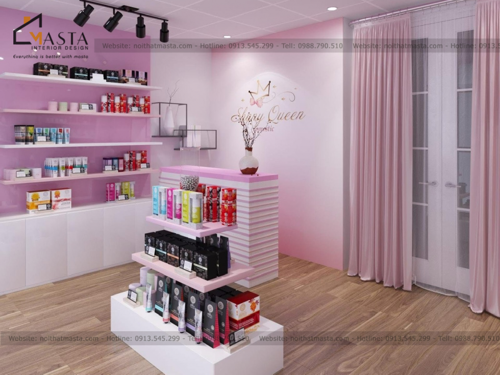 Thiết kế shop mỹ phẩm nhỏ đẹp 18m2