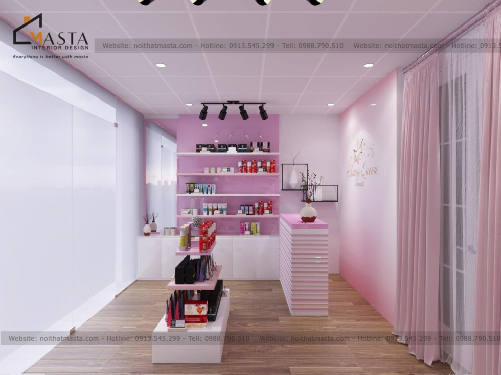 Thiết kế shop mỹ phẩm nhỏ đẹp 18m2