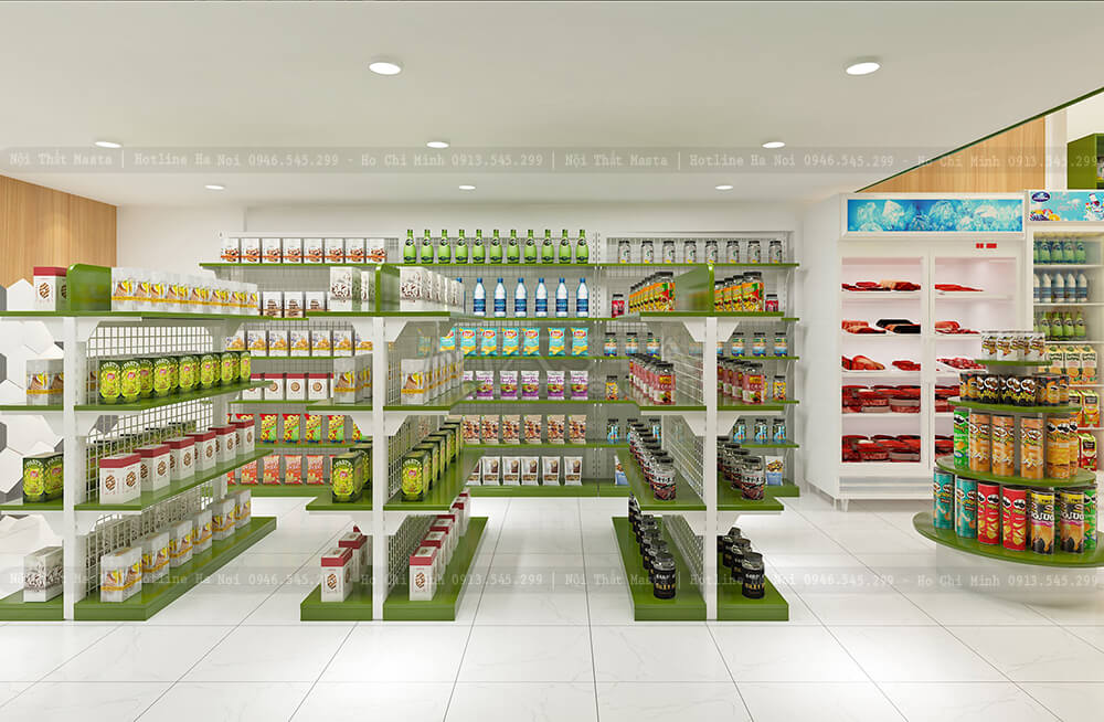Hệ thống kệ trưng bày sản phẩm của siêu thị