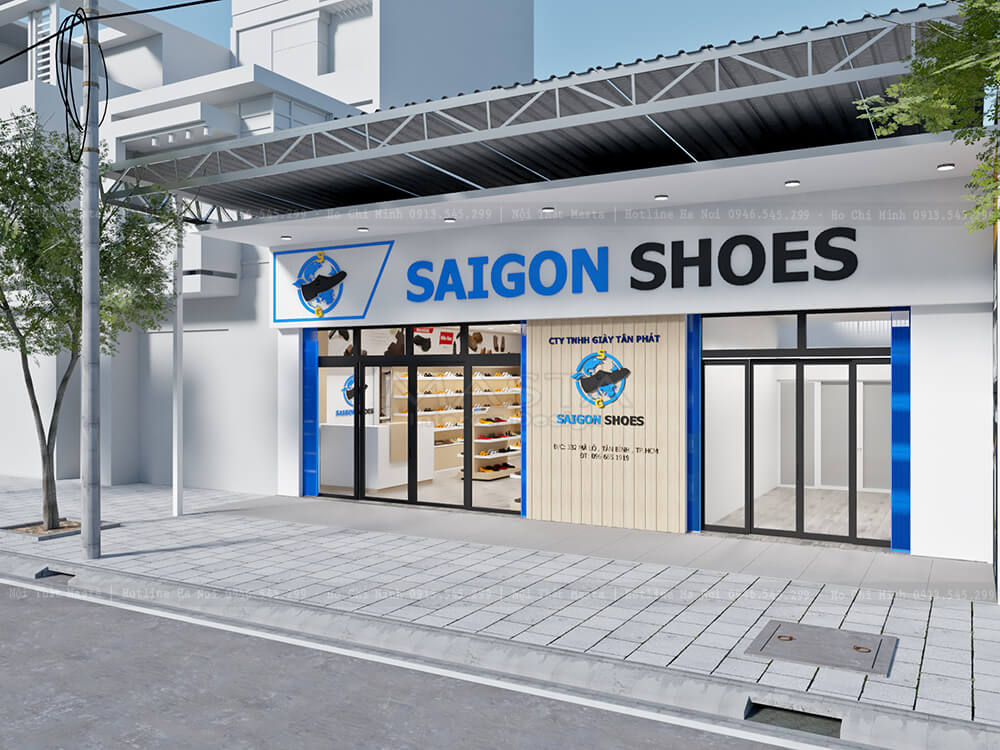 ​Thiết kế biển hiệu cho cửa hàng giày dép Saigon Shoes