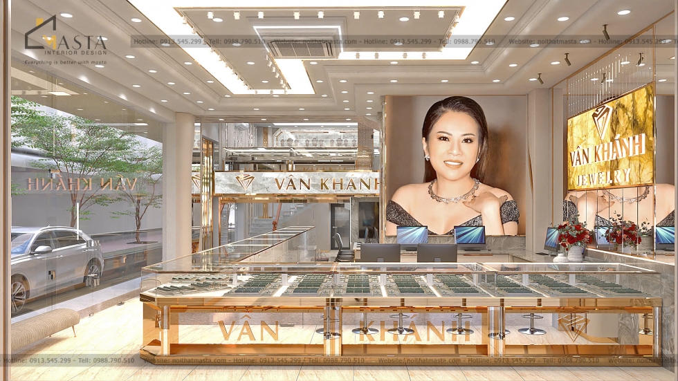 Ứng dụng inox mạ vàng cho các nội thất tiệm vàng