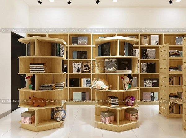 Kệ trưng bày gỗ MDF nhiều vách ngăn