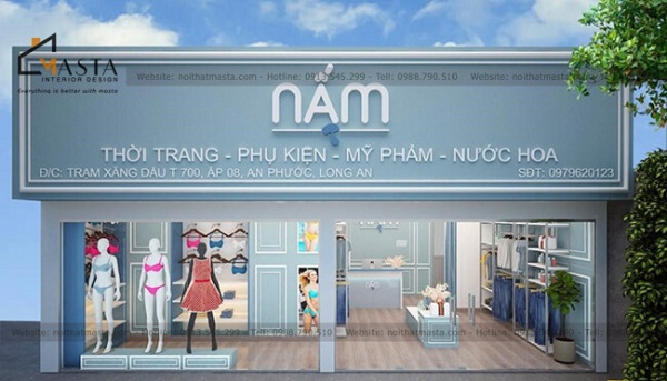 Mẫu bảng hiệu shop mỹ phẩm chữ nổi viền led nổi bật 