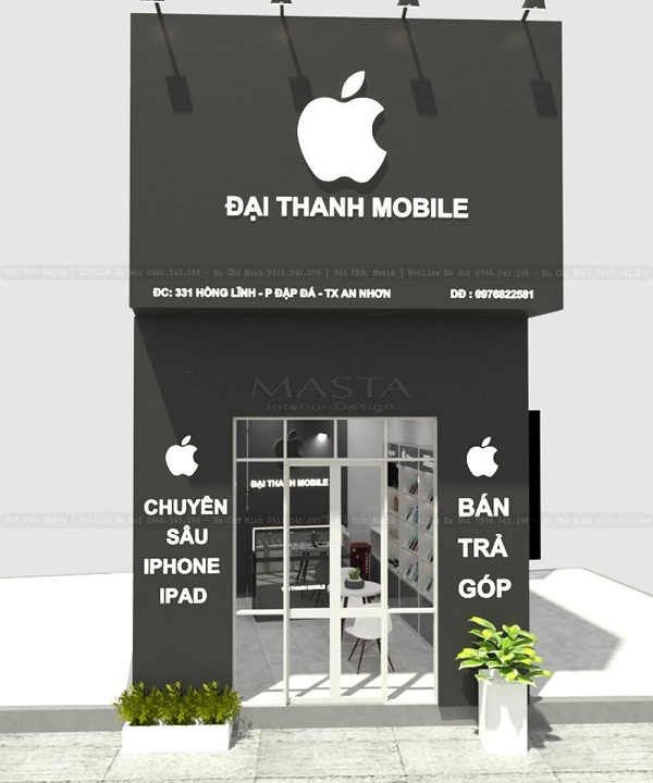 Thiết kế mẫu biển quảng cáo shop điện thoại phong cách hiện đại