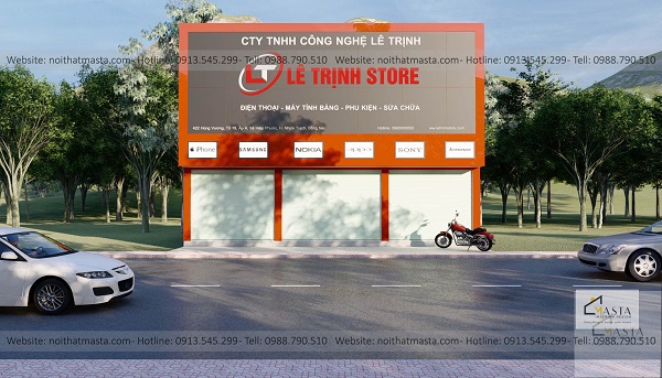 Thiết kế mẫu biển quảng cáo shop điện thoại cho cửa hàng diện tích lớn