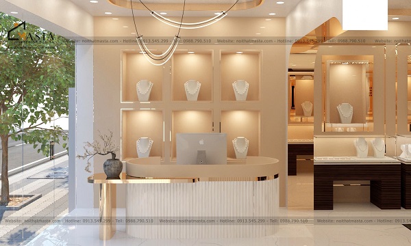 Cách phân khu chức năng trong tiệm ngọc trai về quầy thu ngân