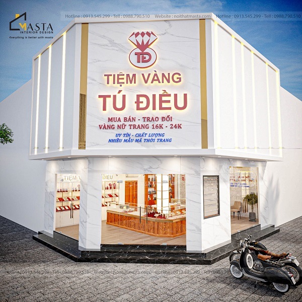 Biển hiệu sử dụng màu trắng, vàng sẽ tăng độ nhận diện từ xa
