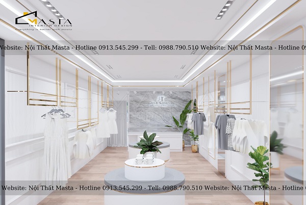 Mẫu shop quần áo luxury dành cho cửa hàng có diện tích nhỏ