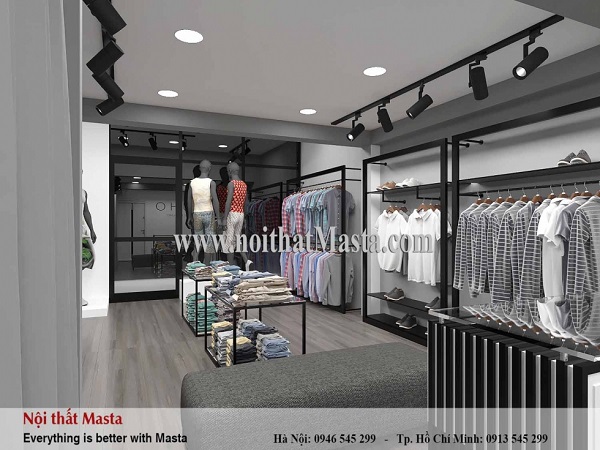 Thiết kế shop quần áo thời trang nam theo phong cách hiện đại