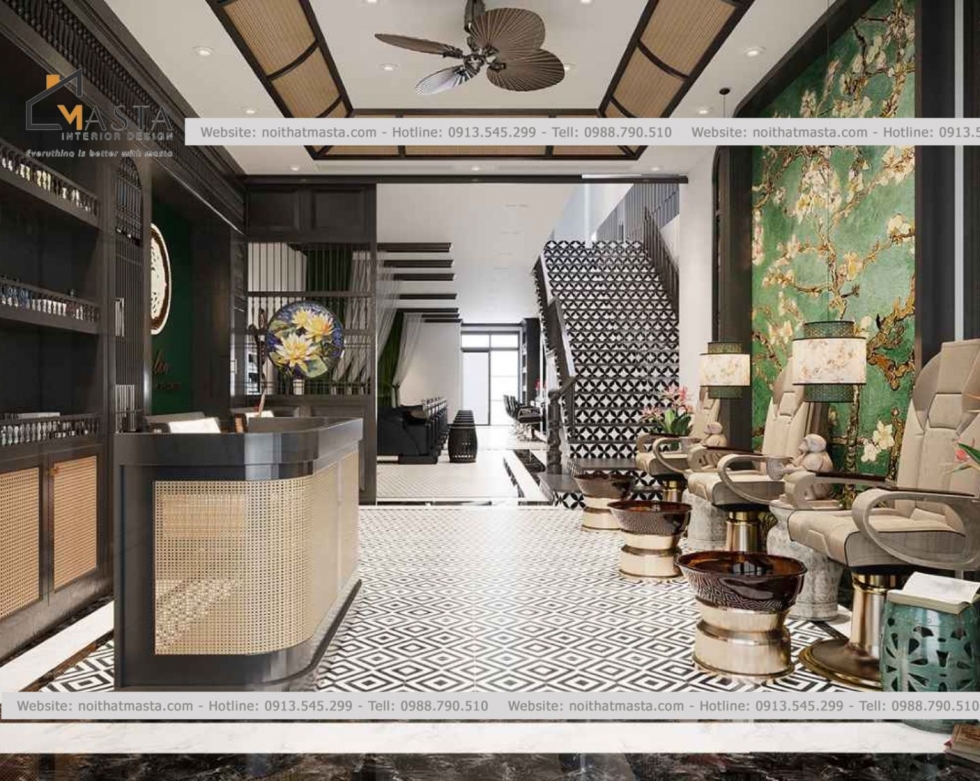 Thiết kế khu vực massage theo phong cách Indochine