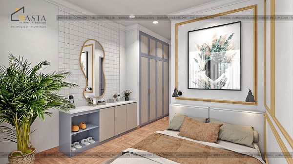 Sử dụng gương treo tường, tranh trang trí để tạo điểm nhấn cho căn phòng