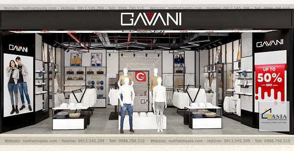 Phối cảnh 3D cửa hàng Gavani Aeon Bình Tân