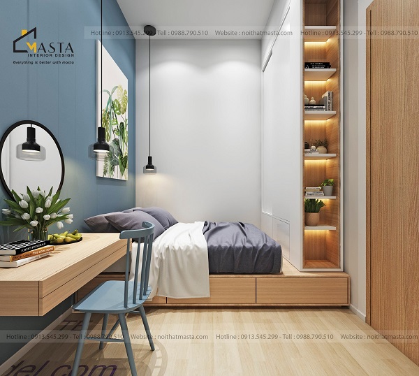 Sử dụng tranh trang trí ở phía đầu giường để mang lại bầu không khí thiên nhiên sống động hơn. 