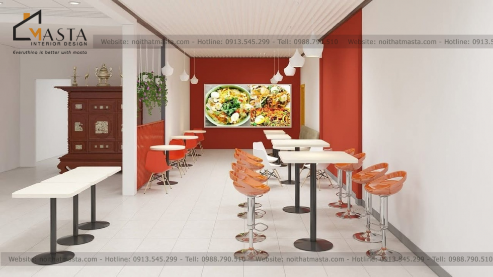 Thiết kế nội thất cửa hàng ăn nhanh - Anh Long