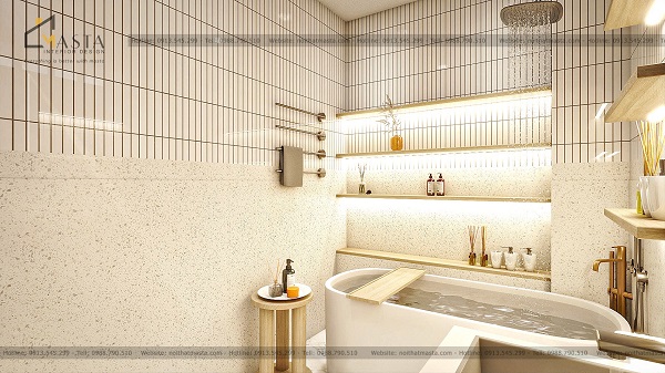 Lót gạch trên tường để không gian luôn sạch sẽ