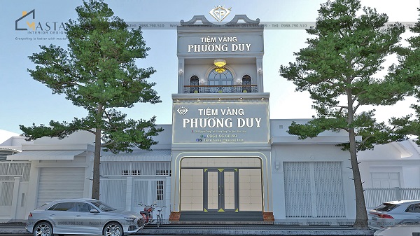 Phối cảnh 3D thiết kế nội thất nhà ở tiệm vàng Phương Duy, Phú Quốc