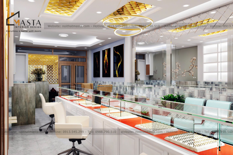 Thiết kế nội thất tiệm vàng - Kim Khánh